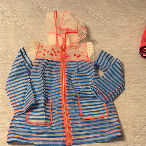 Billieblush Other - Billieblush Blue and Pink Striped Raincoat